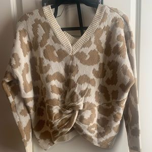 Leopard v neck sweater